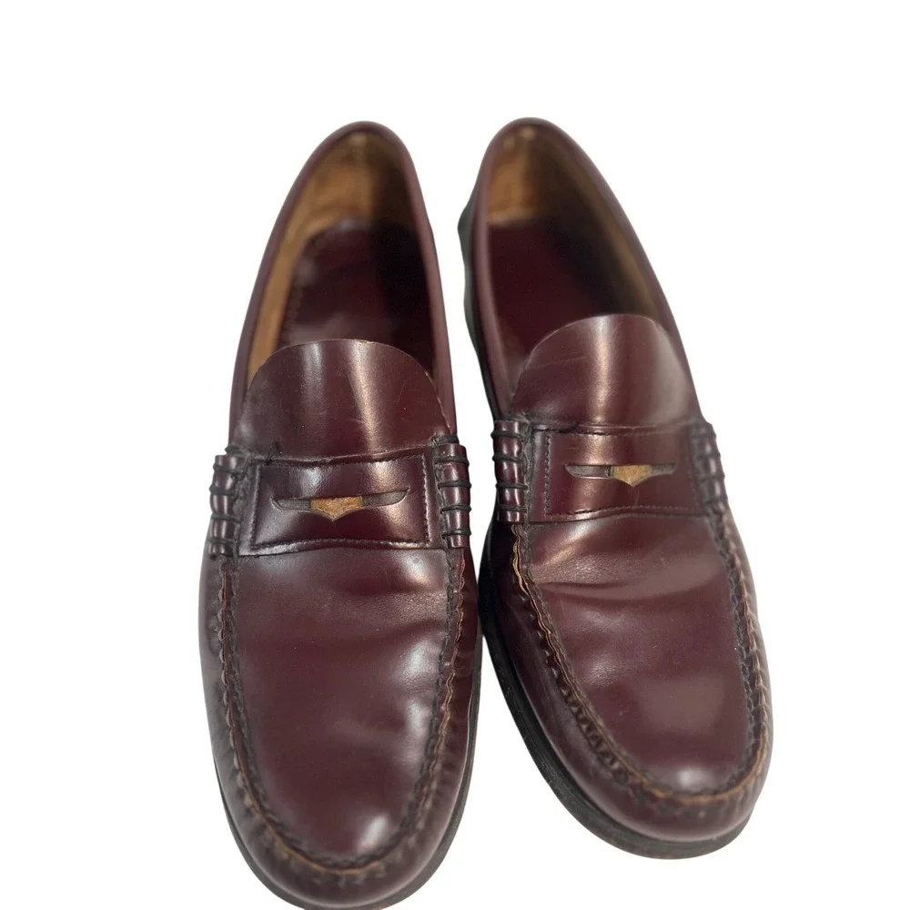 Sebago Burgandy Beefroll Penny Loafer Dress‎ Shoes Handcrafted Leather Mens 11.5
